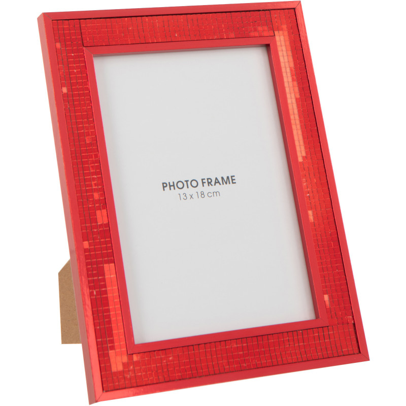 Cadre photo boule à facettes en Miroir Rouge Pour photo 13x18 cm Disco - 1
