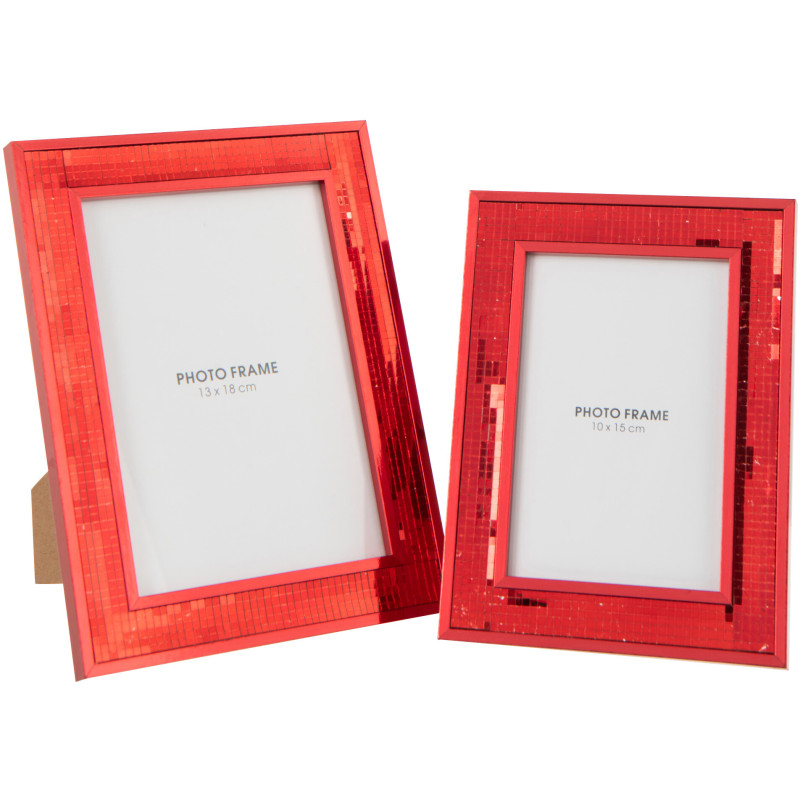 Cadre photo boule à facettes en Miroir Rouge Pour photo 13x18 cm Disco - 4