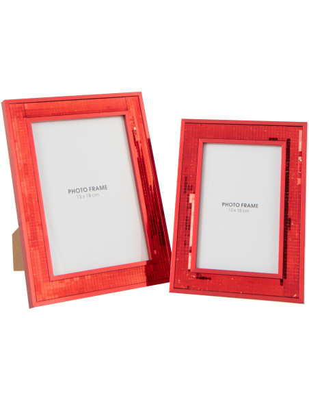 Cadre photo boule à facettes en Miroir Rouge Pour photo 13x18 cm Disco - 4