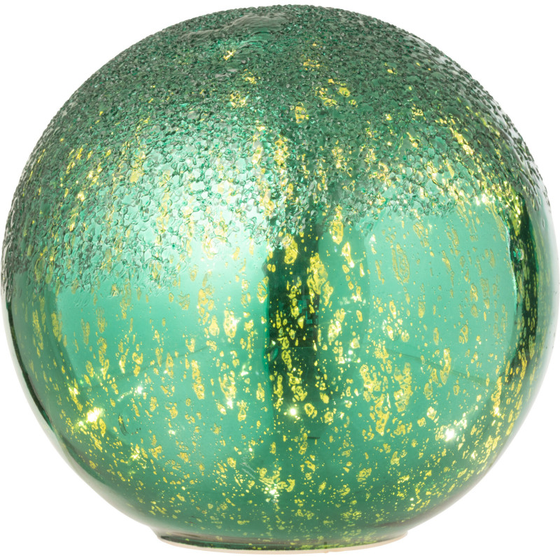 Grande Boule décorative lumineuse Led 20 cm en Verre Vert Craquelé - 2