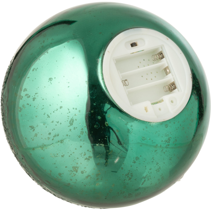 Grande Boule décorative lumineuse Led 20 cm en Verre Vert Craquelé - 7