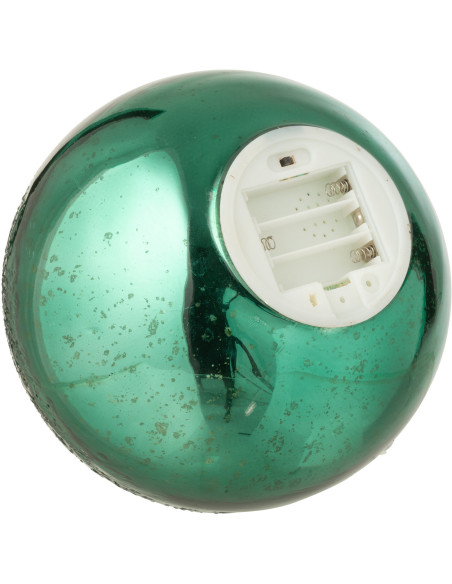 Grande Boule décorative lumineuse Led 20 cm en Verre Vert Craquelé - 7