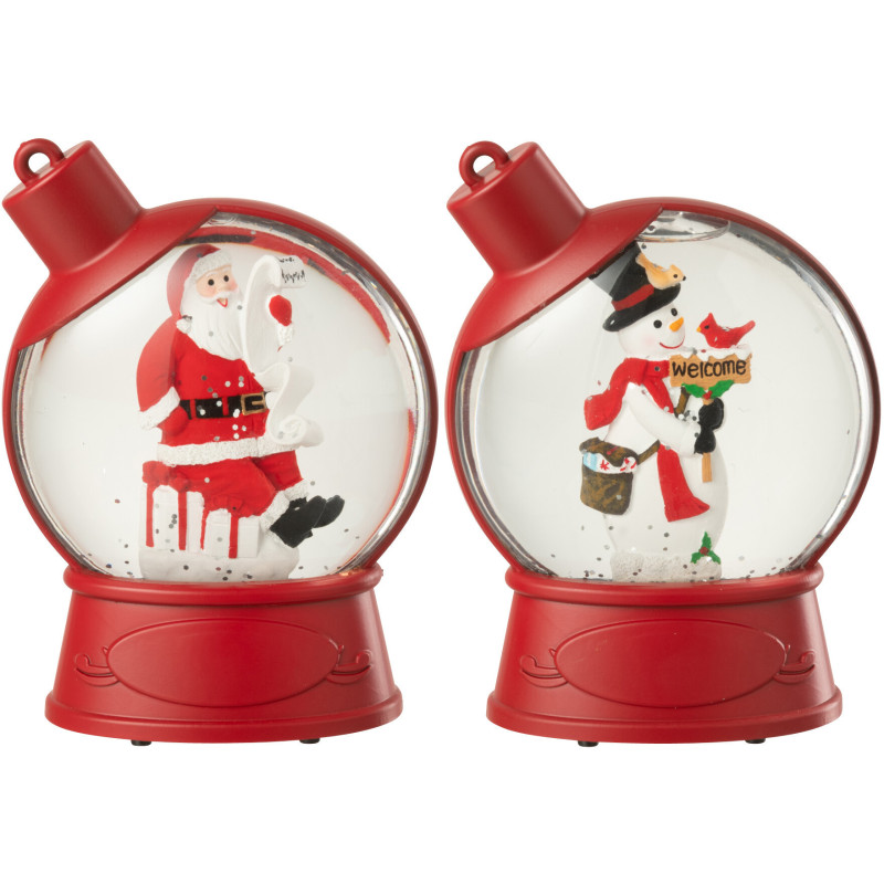 Grandes Supensions lumineuses Père noël & Bonhommes noël 10 cm en Résine Rouge (Lot de 2) - 2