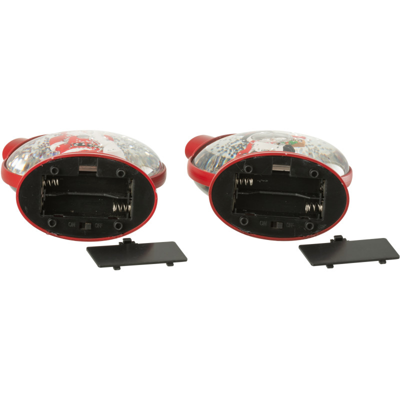 Grandes Supensions lumineuses Père noël & Bonhommes noël 10 cm en Résine Rouge (Lot de 2) - 4