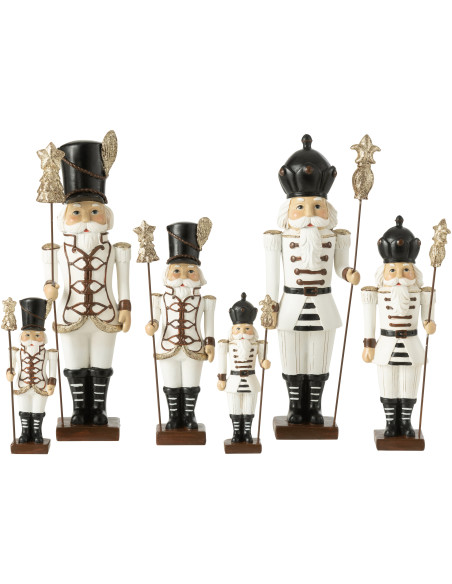 Grandes Statuettes de Noël Casse Noisette Hauteur 31 cm en Résine Blanc Noir Nutsold (Lot de 2) - 3