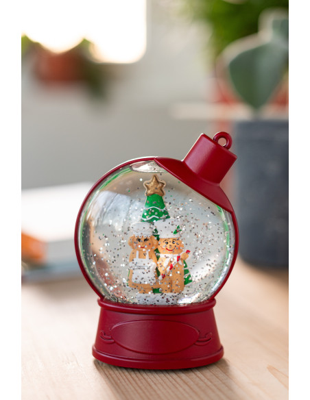 Grandes Supensions lumineuses Père noël & Bonhommes pain d'épice 10 cm en Résine Rouge (Lot de 2) - 2