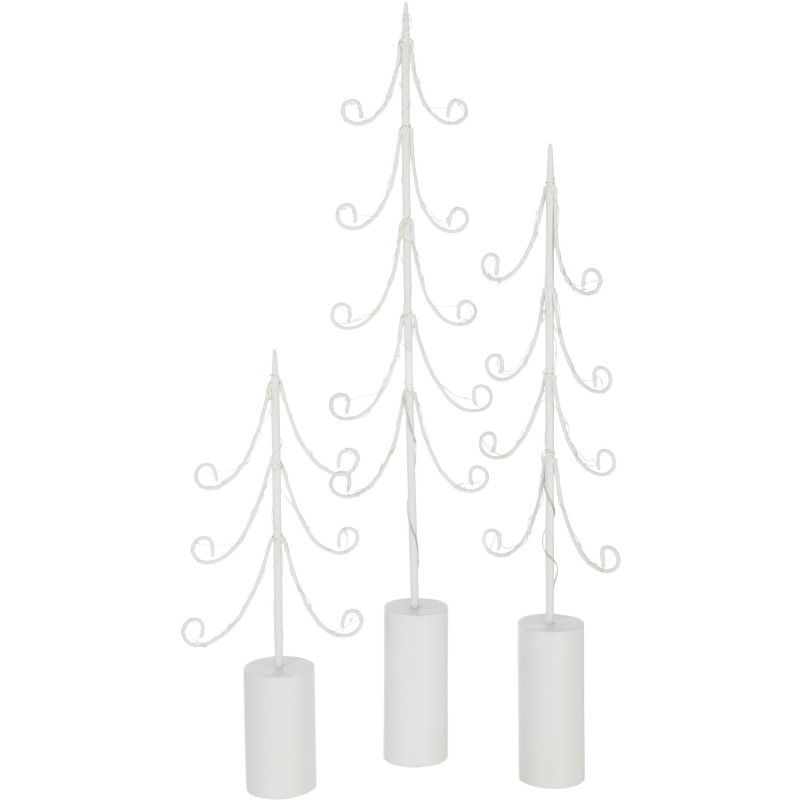 Grand Sapin de Noël XL déco design lumineux Hauteur 72 cm en Métal Blanc Treesmas - 5