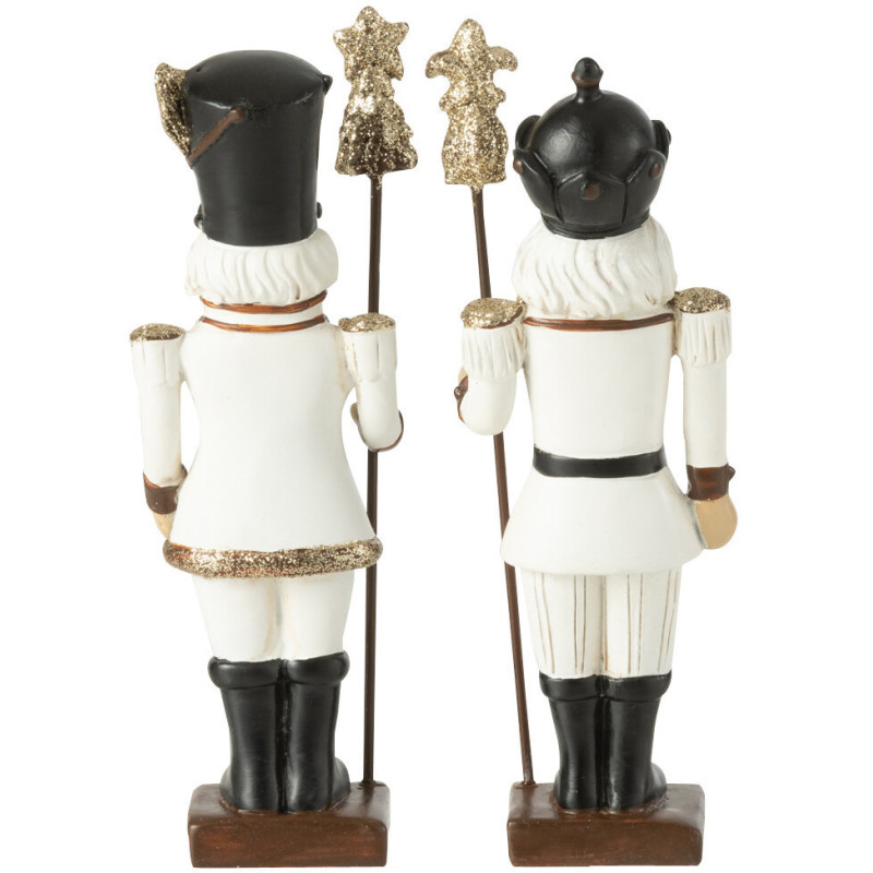 Petites Statuettes de Noël Casse Noisette Hauteur 15 cm en Résine Blanc Noir Nutsold (Lot de 2) - 2