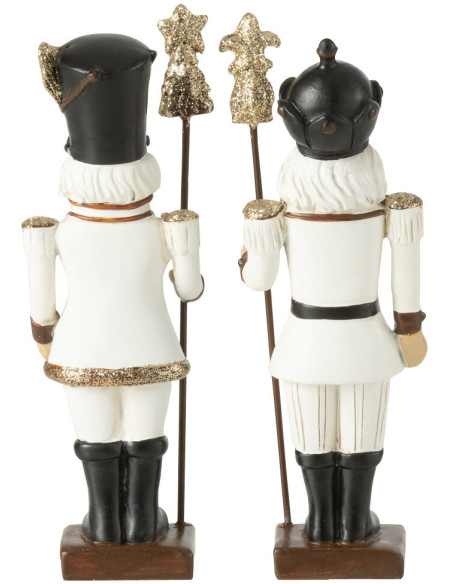 Petites Statuettes de Noël Casse Noisette Hauteur 15 cm en Résine Blanc Noir Nutsold (Lot de 2) - 2