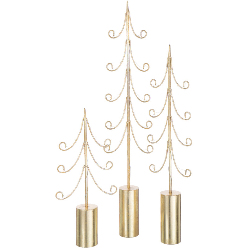 Grand Sapin de Noël XL déco design lumineux Hauteur 72 cm en Métal Doré Treesmas - 5