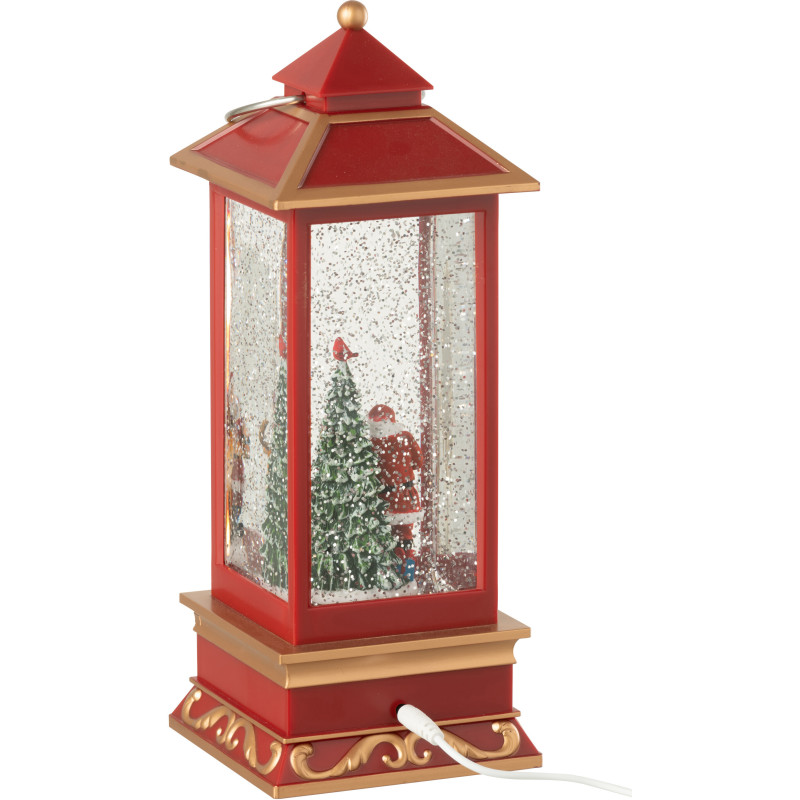 Lanterne de Noël déco lumineuse Hauteur 27 cm en Plastique Rouge - 4