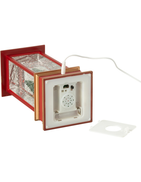 Lanterne de Noël déco lumineuse Hauteur 27 cm en Plastique Rouge - 5