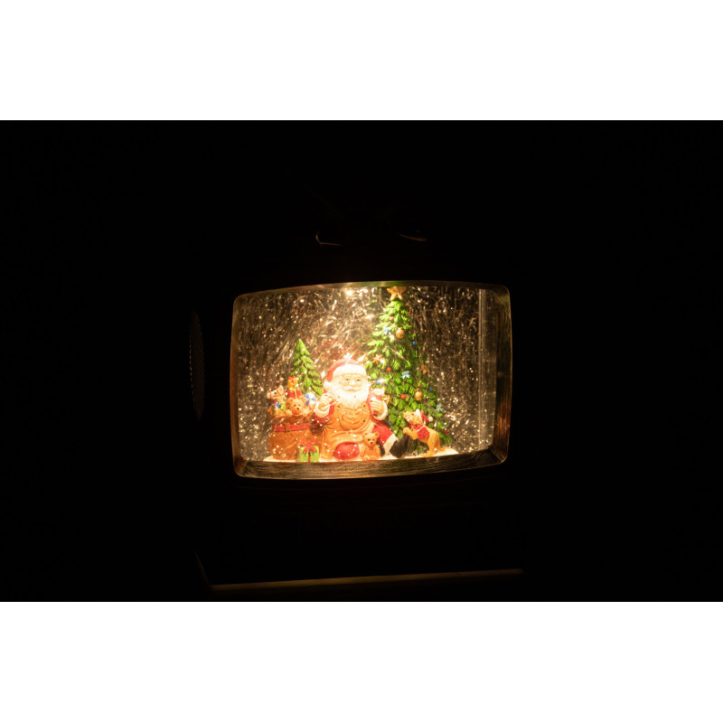 Grande Boule à neige de Noël lumineuse Télévision 18 cm en Résine Gris Maginia - 3