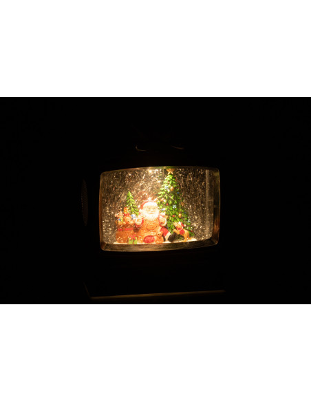 Grande Boule à neige de Noël lumineuse Télévision 18 cm en Résine Gris Maginia - 3