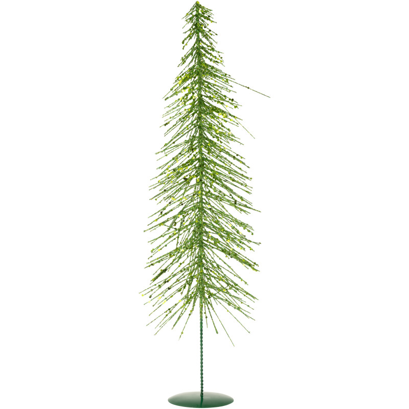 Grand Sapin de Noël déco Hauteur 58 cm en Plastique Vert foncé Avec paillettes Cekin - 1