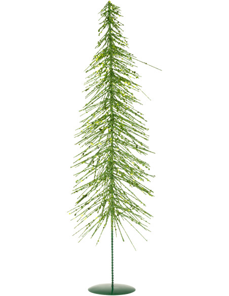Grand Sapin de Noël déco Hauteur 58 cm en Plastique Vert foncé Avec paillettes Cekin - 1