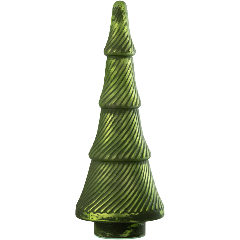 Grand Sapin de Noël déco Hauteur 41 cm en Verre Vert Oxydé Obscyra - 1