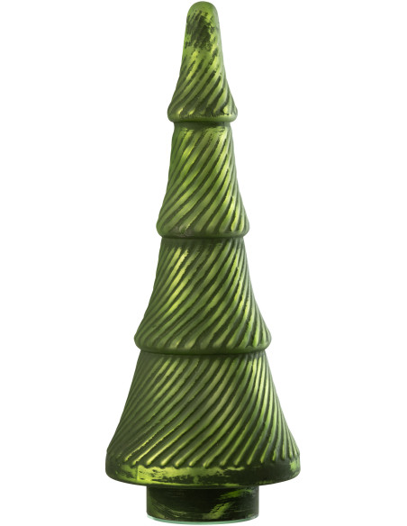 Grand Sapin de Noël déco Hauteur 41 cm en Verre Vert Oxydé Obscyra - 1