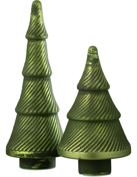 Grand Sapin de Noël déco Hauteur 41 cm en Verre Vert Oxydé Obscyra - 2
