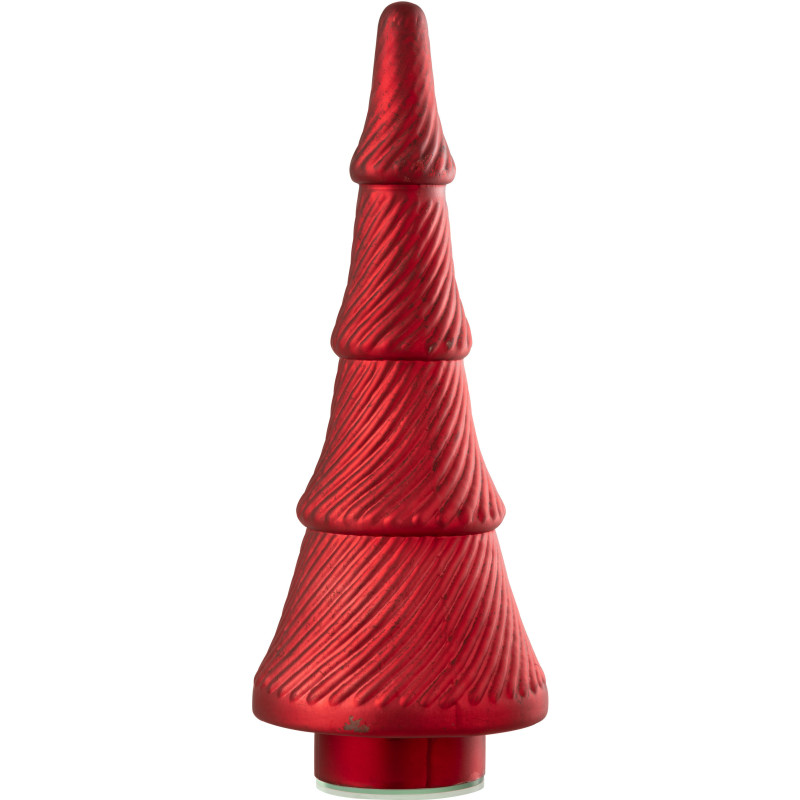 Grand Sapin de Noël déco Hauteur 41 cm en Verre Rouge Oxydé Obscyra - 1