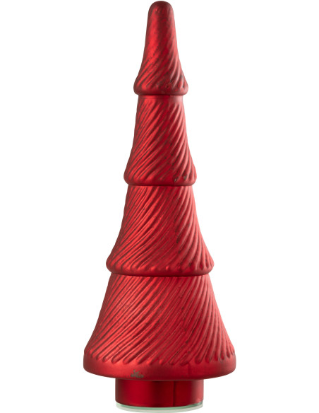 Grand Sapin de Noël déco Hauteur 41 cm en Verre Rouge Oxydé Obscyra - 1