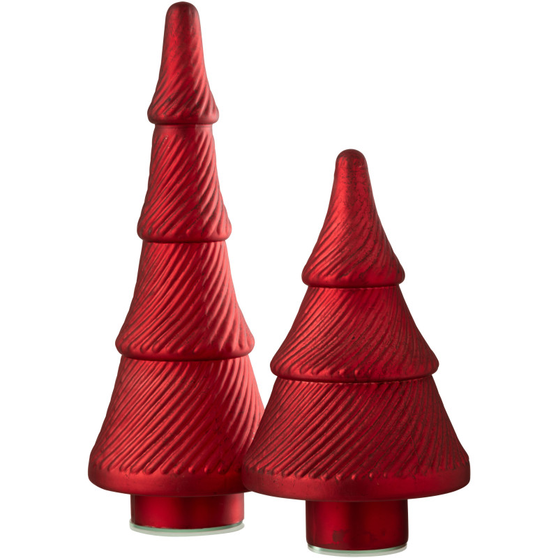 Grand Sapin de Noël déco Hauteur 41 cm en Verre Rouge Oxydé Obscyra - 2