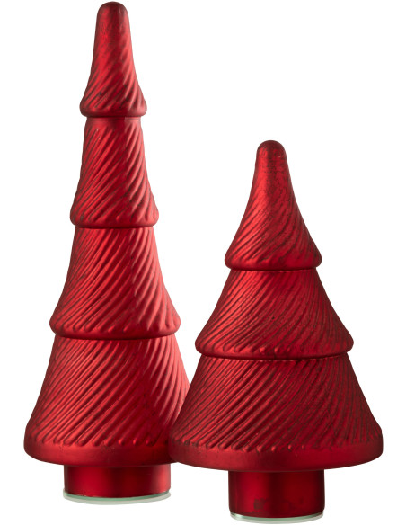 Grand Sapin de Noël déco Hauteur 41 cm en Verre Rouge Oxydé Obscyra - 2