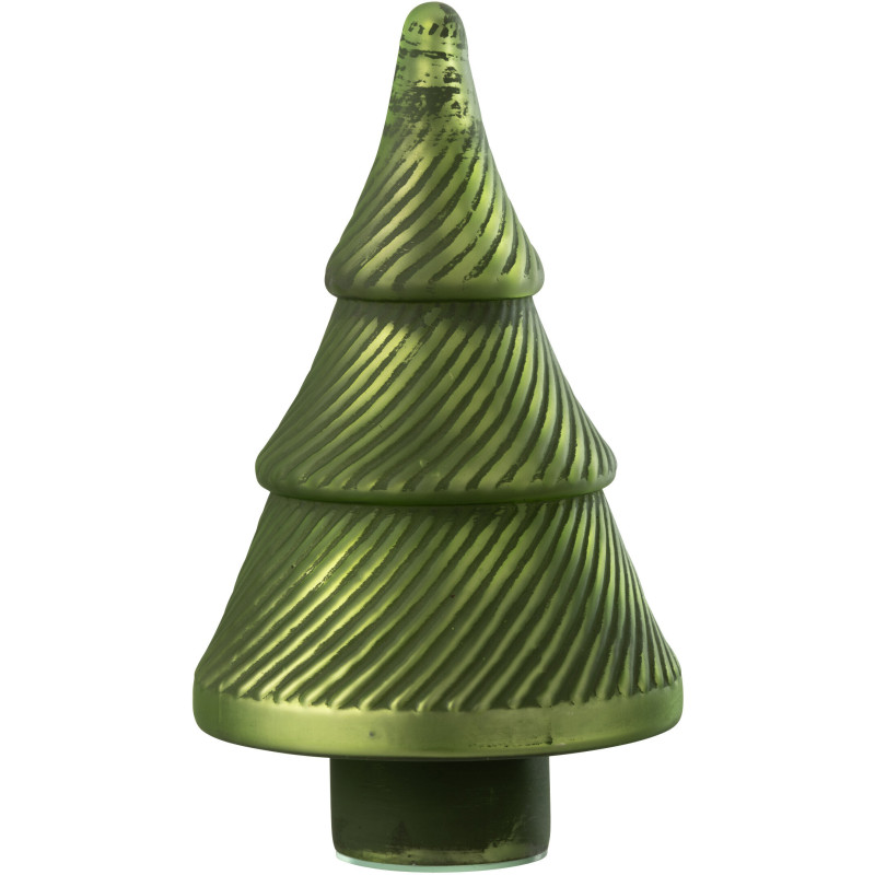 Grand Sapin de Noël déco Hauteur 30 cm en Verre Vert Oxydé Obscyra - 1