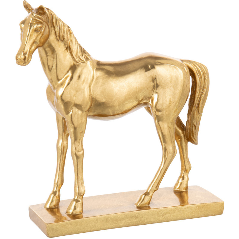 Statuette déco moderne Cheval Hauteur 28 cm en Résine Doré Horson - 1