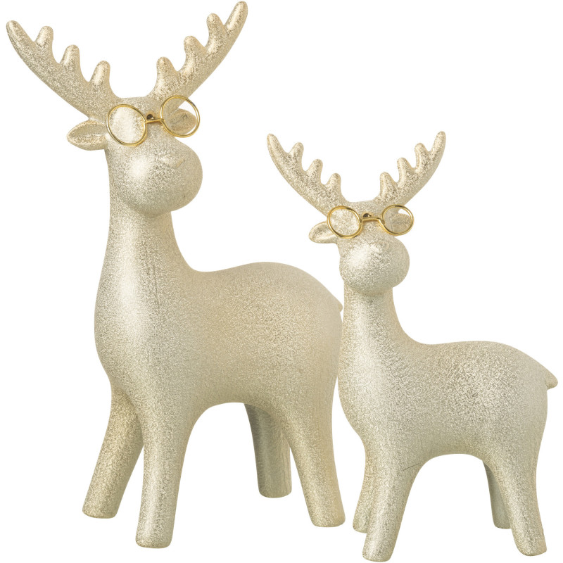 Statuette déco moderne Renne Hauteur 25 cm en Porcelaine Doré Reindyo - 2