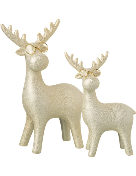 Statuette déco moderne Renne Hauteur 25 cm en Porcelaine Doré Reindyo - 2