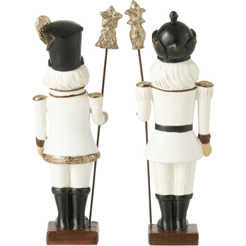 Statuettes de Noël Casse Noisette Hauteur 23 cm en Résine Blanc Noir Nutsold (Lot de 2) - 2