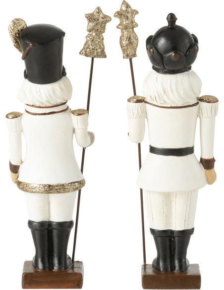 Statuettes de Noël Casse Noisette Hauteur 23 cm en Résine Blanc Noir Nutsold (Lot de 2) - 2