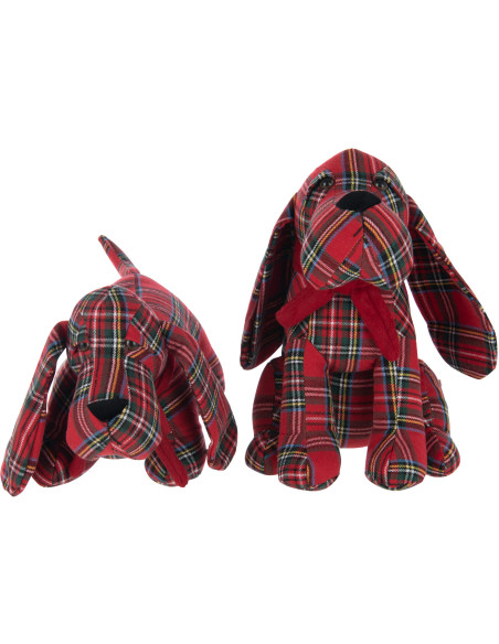 Cale porte original écossais Chien Hauteur 30 cm en Tissu Rouge Vert Motif carreaux Dogglish (Lot de 2) - 3