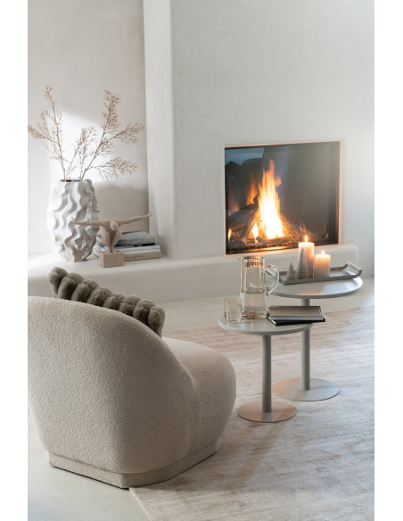 Plateau de service moderne Rectangulaire en Métal Gris Ilinio (Lot de 2) - 2