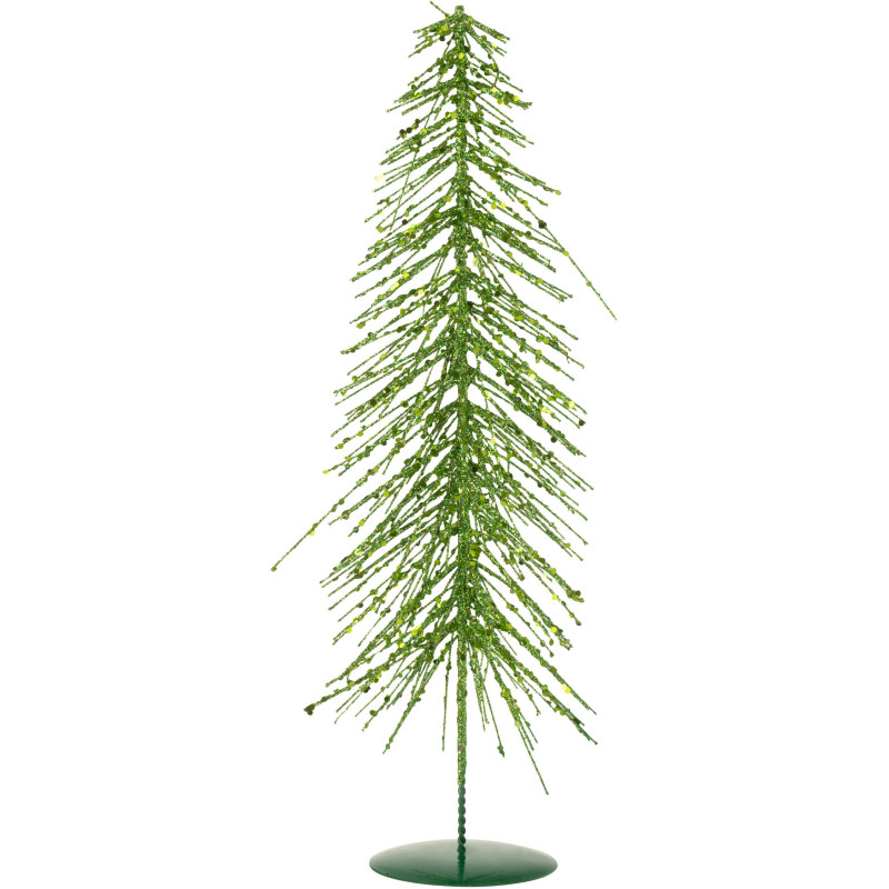 Sapin de Noël déco Hauteur 45 cm en Plastique Vert foncé Avec paillettes Cekin - 1