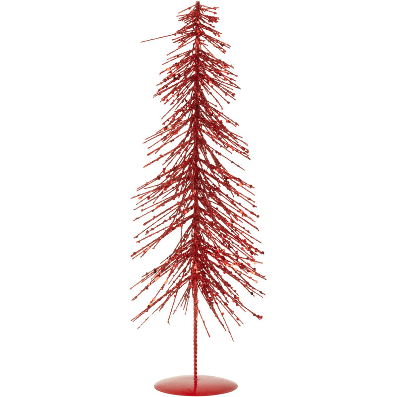 Sapin de Noël déco Hauteur 45 cm en Plastique Rouge Avec paillettes Cekin - 1