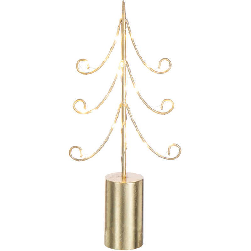 Sapin de Noël déco design lumineux Hauteur 42 cm en Métal Doré Treesmas - 3