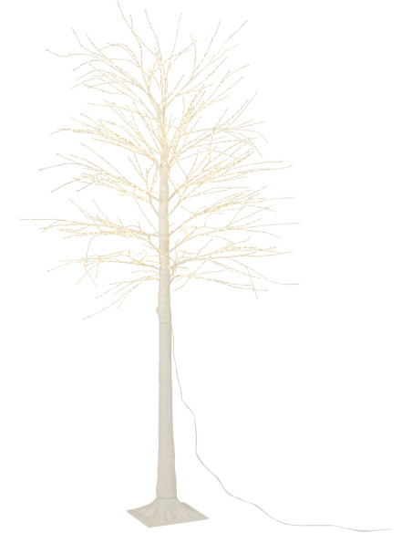 Grand Arbre lumineux déco Hauteur 180 cm en Métal Blanc Leavno - 1