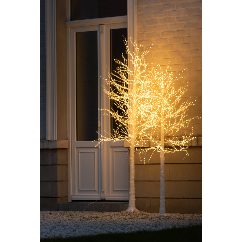 Grand Arbre lumineux déco Hauteur 180 cm en Métal Blanc Leavno - 2