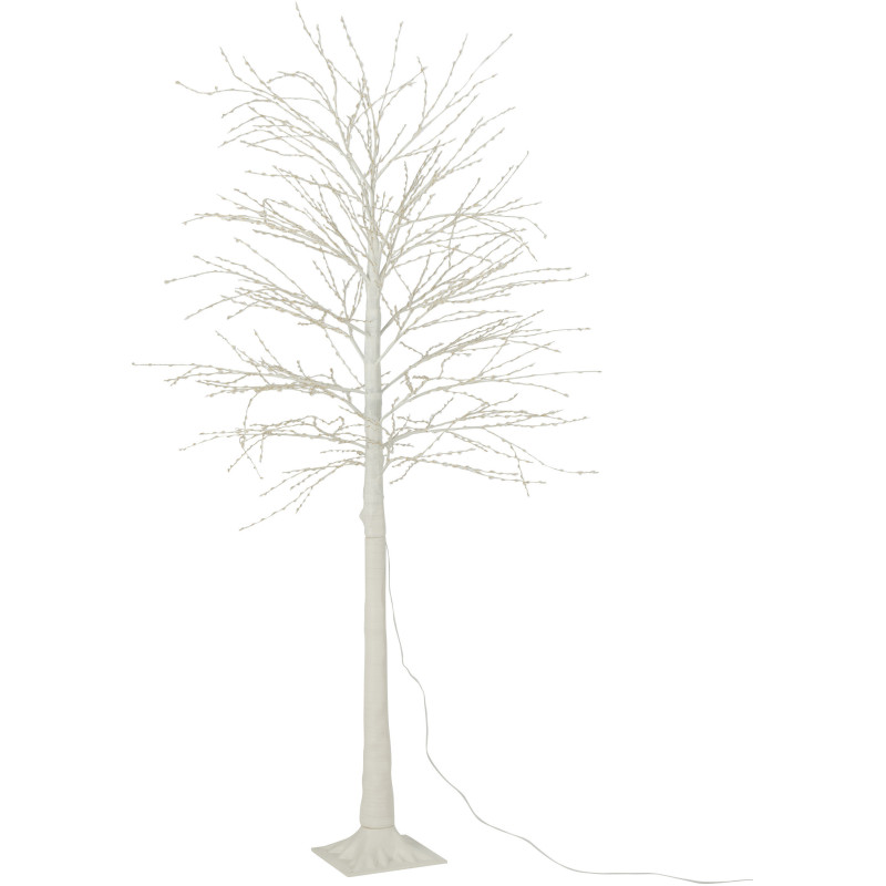 Grand Arbre lumineux déco Hauteur 180 cm en Métal Blanc Leavno - 3