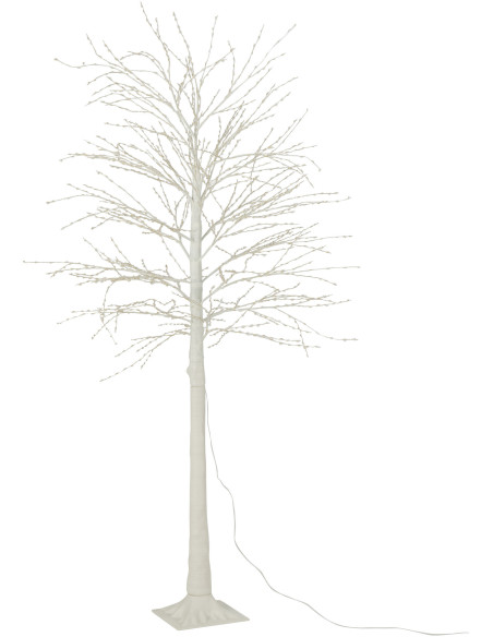 Grand Arbre lumineux déco Hauteur 180 cm en Métal Blanc Leavno - 3