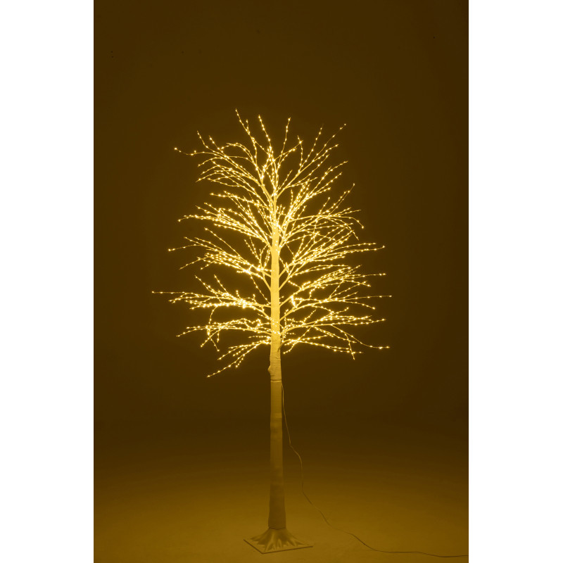 Grand Arbre lumineux déco Hauteur 180 cm en Métal Blanc Leavno - 4
