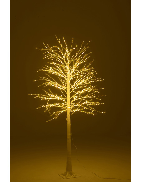 Grand Arbre lumineux déco Hauteur 180 cm en Métal Blanc Leavno - 4