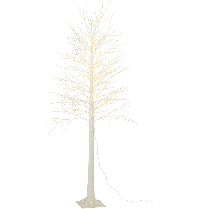 Grand Arbre lumineux déco XL Hauteur 210 cm en Métal Blanc Leavno - 1
