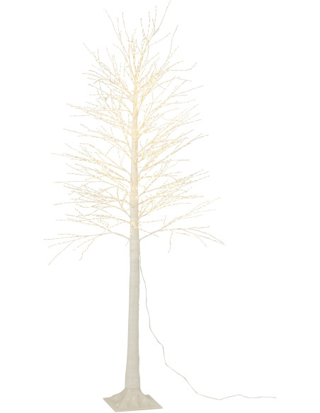 Grand Arbre lumineux déco XL Hauteur 210 cm en Métal Blanc Leavno - 1
