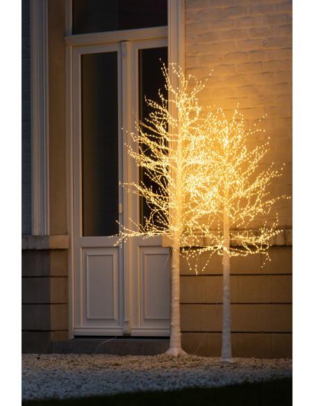 Grand Arbre lumineux déco XL Hauteur 210 cm en Métal Blanc Leavno - 2