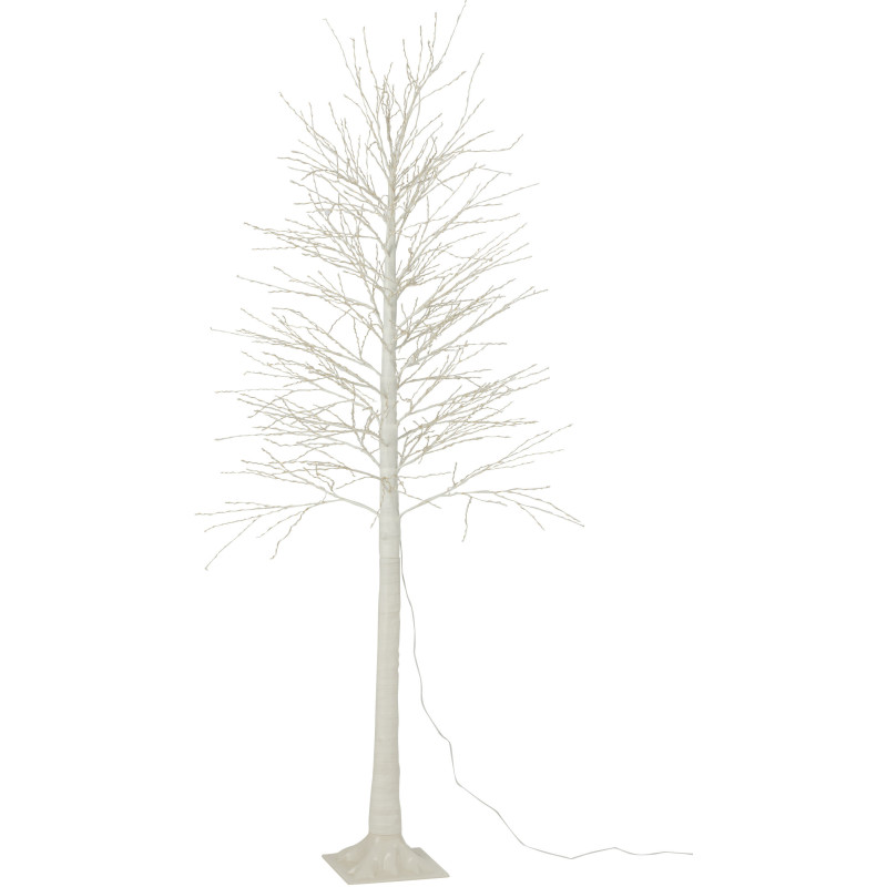 Grand Arbre lumineux déco XL Hauteur 210 cm en Métal Blanc Leavno - 3