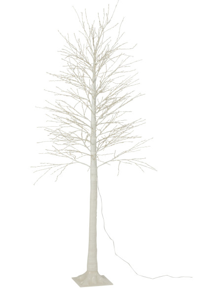 Grand Arbre lumineux déco XL Hauteur 210 cm en Métal Blanc Leavno - 3