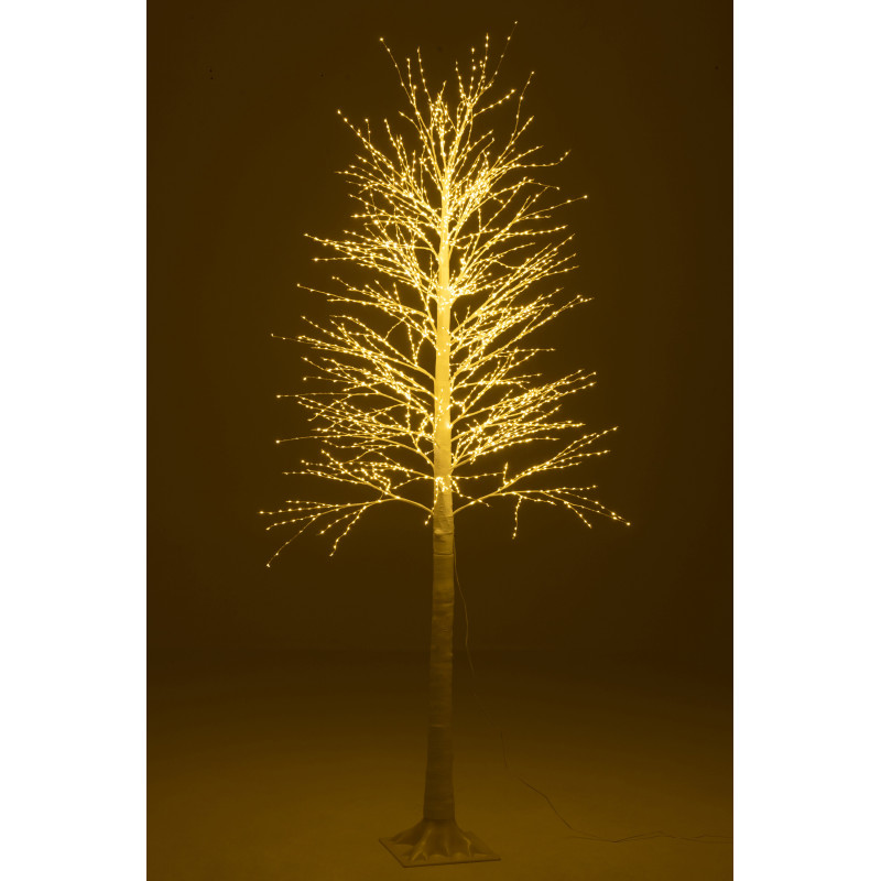 Grand Arbre lumineux déco XL Hauteur 210 cm en Métal Blanc Leavno - 4